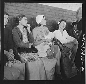 A Mother Feeding Her Baby at a Chattanooga Bus Stop - 1943