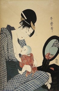 Japanese Art Depicting Breastfeeding - 1700s